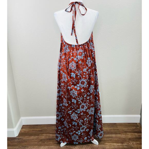 Anthropologie Faithfull the Brand Brise Halter Maxi Dress Oceania Floral 8/LGE - Picture 3 of 14